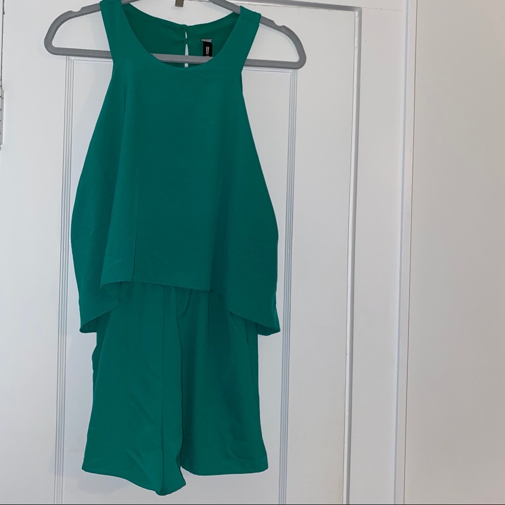 Green Ruffle Romper - Picture 1 of 3